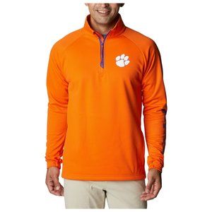 Columbia Men's Clemson Tigers Tackle Fleece 1/4 Zip PFG Jacket Orange 2XL